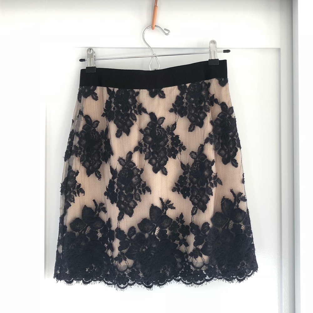 3.1 Phillip Lim Black and Nude Lace Skirt